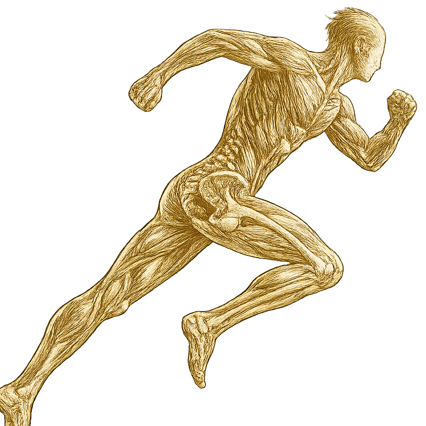 Coureur anatomique en pleine course